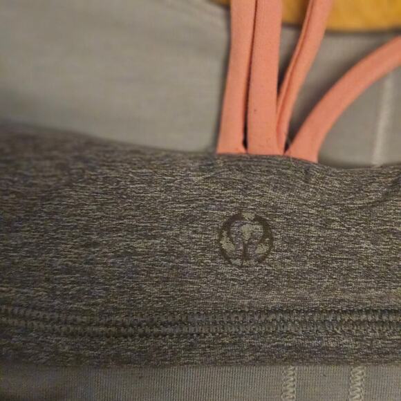 Lululemon Strappy Sports Bra Athletic Yoga Performance Gray Pink Women's Size 8 - Picture 3 of 4